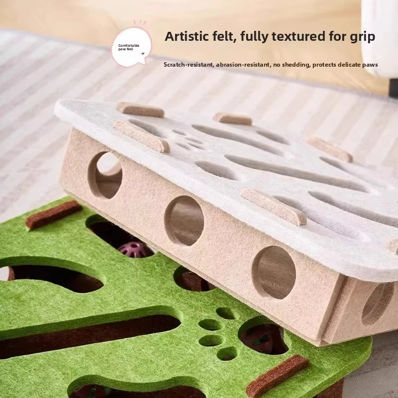 Interactive Felt Cat Puzzle Box