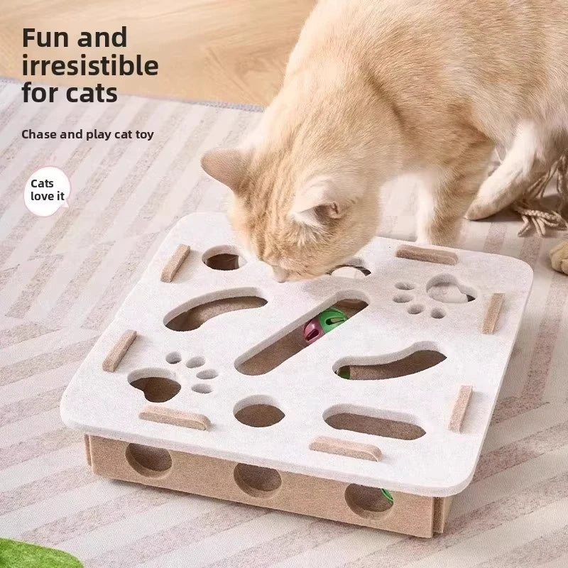 Interactive Felt Cat Puzzle Box